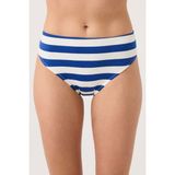 Los Ojos Lacivert-Beyaz Çizgili Kare Yaka Spor Bikini Üstü Sporty Top - Lacivert - Beyaz - XL