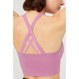 Los Ojos Lavanta Hafif Destekli Sırt Detaylı Kaplı Spor Sütyeni Criss Cross - XS - Lila