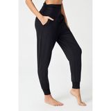 Los Ojos Siyah Kadın Beli Lastikli Şalvar Görünümlü Harem Pantolon %80 Polyester %20 Spandex Günlük Kullanım