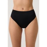 Los Ojos Siyah Yüksek Bel Sporty Bikini Altı Düz Desenli Kadın Hipster Tasarım