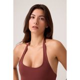 Los Ojos x Ece Bordo Halter Yaka Top Fitted Kumaş Malzemesi %78 Polyester Kadın Bluz