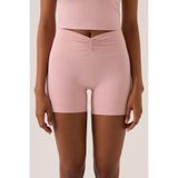 Los Ojos x Ece Pembe Bel Detaylı Kısa Tayt Ruched Biker Shorts