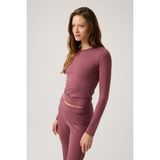 Los Ojos x Melodi Bordo Uzun Kollu Kısa Bluz Long Fitted - XS