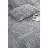 Loselya Gri Bohem Yatak Örtüsü 220 X 240 Çift Kişilik Peluş Yumuşak Welsoft 2 Adet Yastık Kılıfı Çeyiz