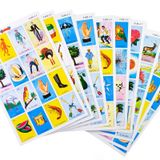 Loteria Orijinal Bingo Oyun Seti, İspanyol Meksika 10 Oyuncu için - 10 Tahta ve Tam Kart Destesi