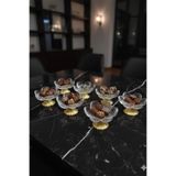 Lotessa Gold Ayaklı Cam Lotus Sunumluk 6’lı Set-Şekerlik Lokumluk Kahve Yanı İkramlık
