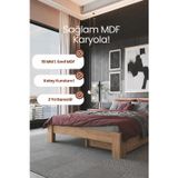 Lotus 2 Çekmeceli Çift Kişilik MDF Karyola