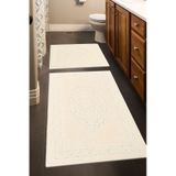 Lotus 2'li Pamuklu Klozet Takımı Krem Banyo Paspas Seti 60 x 100 / 50 x 60 CM Krem