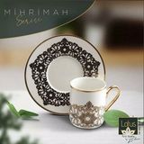 Lotus 55/387 Mihrimah 12 Parça 6 Kişilik Bone Porselen Kahve Fincan Seti