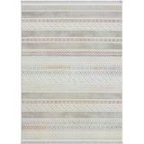 Lotus 8571 Gri Halı Renkli Kilim Desenli Modern İnce Akrilik Tozuaz Salon Oturma Odası Halısı 80 X 300 Renklı