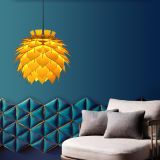 Lotus Ahşap Avize 4 renk Modern Bohem Rustik Avize Tekli Sarkıt Lamba Butik Otantik Aydınlatma Cafe Salon Mutfak Yemek Masası Hol Antre (Sarı)