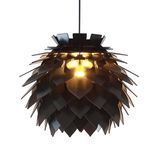 Lotus Ahşap Avize 4 renk Modern Bohem Rustik Avize Tekli Sarkıt Lamba Butik Otantik Aydınlatma Cafe Salon Mutfak Yemek Masası Hol Antre (Siyah)