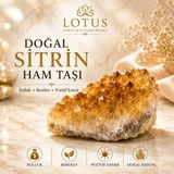 Lotus Atölye ve İyi Yaşam Merkezi Premium Brezilya Doğal Sitrin Ham Taşı – Bolluk Bereket Taşı - Turuncu - 150 gr