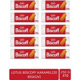 Lotus Biscoff 250 gr x 10 Adet Karamelize Bisküvi Atıştırmalık İçin İdeal Seçim