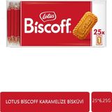 Lotus Biscoff Karamelize Bisküvi 156 gr Tarçın ve Karamel Aromalı Vegan Doğal İçerikli 25'li Paket