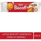 Lotus Bıscoff Vanilya Kremalı Sandwıch 150 gr Şeker, Buğday Unu ve Bitkisel Yağ İçeren Atıştırmalık