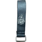 Lotus Çiçeği Baskılı Yoga Kemeri 200 cm x 4,5 cm %100 Pamuklu - Antrasit