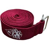 Lotus Çiçeği Baskılı Yoga Kemeri 200 cm x 4,5 cm %100 Pamuklu - Bordo