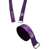 Lotus Çiçeği Baskılı Yoga Kemeri 200 cm x 4,5 cm %100 Pamuklu - Mor