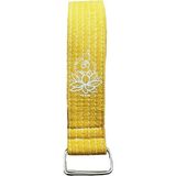 Lotus Çiçeği Baskılı Yoga Kemeri 200 cm x 4,5 cm %100 Pamuklu - Sarı