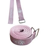 Lotus Çiçeği Baskılı Yoga Kemeri 200 Cm x 4,5 cm%100 Pamuklu (Pembe)