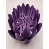 Lotus Çiçeği hareketli Bardak Altlığı (Mor, 14 cm)