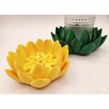 Lotus Çiçeği hareketli Bardak Altlığı (Yeşil, 14 cm)