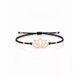 Lotus Çiçeği İpli Gümüş Bileklik - Rose