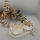 Lotus Çiçeği Kokulu Mum Seti (3'lü Set) - Sandal Ağacı