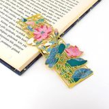Lotus Çiçeği Pembe Çiçek Bookmark Metal Ayraç Kitap Ayracı Ay095