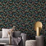 Lotus Çiçek Desenli Duvar Kağıdı, Kendinden Yapışkanlı Çok Amaçlı PVC Folyo, Kendin Yap Duvar Kağıdı (66x264 cm)