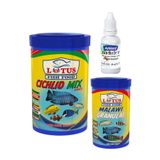 Lotus Cichlid Mix Granulat 1000Ml, Malawi 250Ml Kutu Akvaryum Balık Yemi, Multivitamin