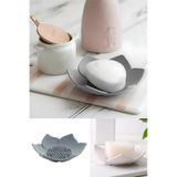 Lotus Desenli Sabun Ve Sünger Tutacağı Silikon Gri Su Giderli Lotus Şekilli Şık Katı Sabunluk Diğer