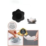 Lotus Desenli Sabun Ve Sunger Tutacagi Silikon Siyah Su Giderli Lotus Sekilli Sik Kati Sabunluk