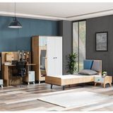 Lotus Genç Odası, 3 Kapılı Dolap, Karyola, Komodin, Masa