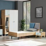 Lotus Genç Odası - 3 Kapılı Dolap, Karyola, Komodin