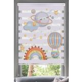 Lotus Gökkuşağı Ve Gezegen Desenli Zebra Stor Perde -trend -yeni Sezon - Çocuk Odası - Bebek Odası - 124