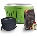 Lotus Grill Lotusgrill Kömürlü Dumansız Mangal Klasik Set ( Çanta + 2,5kg Kömür +1 Jel ) Limon Yeşili