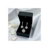 LOTUS JW Işıklı Kutulu Mulan Çiçeği Gümüş Kolye & Küpe Seti | 925 Ayar Gümüş Set