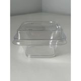 Lotus Kristal Tatlı Kasesi - Mika Plastik Kap - Şeffaf - Kapaklı - 180 Ml/Cc - 10 Adet