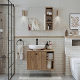 Lotus Lavabolu Mdf 65 Cm Banyo Dolabı + Aynalı Üst Dolap Atlantik Atlantik Çam