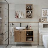 Lotus Lavabolu Mdf 75 Cm Çekmeceli Banyo Dolabı + Aynalı Dlp Atlantik Çam