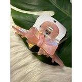 Lotus Luxury Büyük Boy Kaydırmaz Mandal Toka (Ithal Ürün) %100 Kemik - Pembe