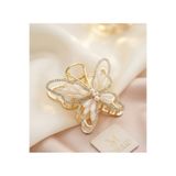 Lotus luxury Lüks Taşlı İncili Kelebek Mandal Toka (Kelebek İhtişamı)