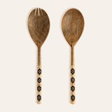 Lotus Mango Ağacı- Bambu Salata Kaşık Seti 31x7 Cm Natural - Sıyah