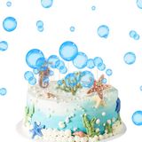 Lotus Mann 27 Adet Mavi Kabarcık Cupcake Üstleri Su Altı Parti Dekor Çocuk Parti Malzemeleri Deniz Altında Kabarcık Kek Süslemeleri Bebek Partisi Deniz Kızı Doğum Günü