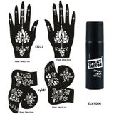Lotus Model El Ayak Geçici Dövme Seti Spray Tattoo Dark Siyah Renk