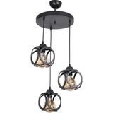 Lotus Modern Tasarım Siyah Renk - Cafe - Salon - Yatak Odası - Çocuk Odası Tel 3 Lü Avize