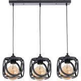 Lotus Modern Tasarım Siyah Renk - Cafe - Salon - Yatak Odası - Çocuk Odası Tel 3 Lü Sıralı Avize