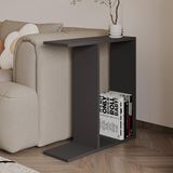 Lotus Modern Yan Sehpa – Kitaplıklı ve Dekoratif Tasarım, Antrasit